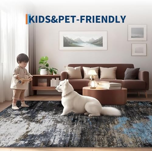 GarveeHome Abstract Area Rugs 5x7 Ultra-Soft Modern Indoor Grey Brown - Image 3