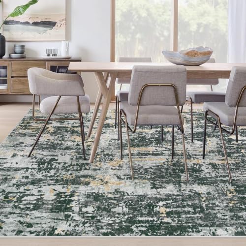 Area Rugs 8x10 Living Room: Washable Rug Modern Abstract Large Rugs Soft Non Slip Neutral Rug Stain Resistant Indoor Carpet for Bedroom Kitchen Dining Room Home Office Rugs(Black Grey Gold,8'x10') - Image 3