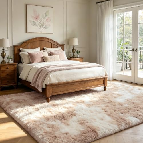 10X14 Large Area Rugs for Living Room Bedroom,Big Shag Rug for Bedroom Dorm,Soft Fluffy Indoor Carpet Plush Rugs for Living Room Home Decor,Camel - Image 4