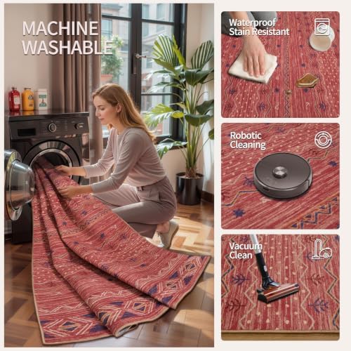 SERISSA 8x10 Washable Non-Slip Boho Area Rug for Living Room - Image 3