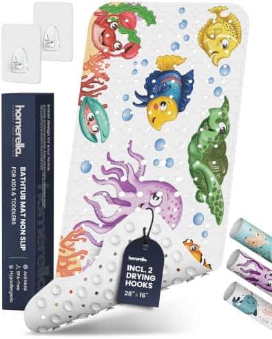 homerella Bathtub Mat Non Slip Kids 28x16 Baby Bath Mat Non Slip Anti Mold by Homerella