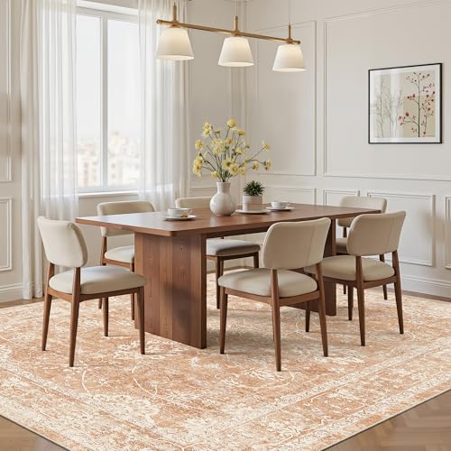Madane 5x7 Area Rugs for Living Room, Washable Soft Rugs Jasper Orange - Image 3