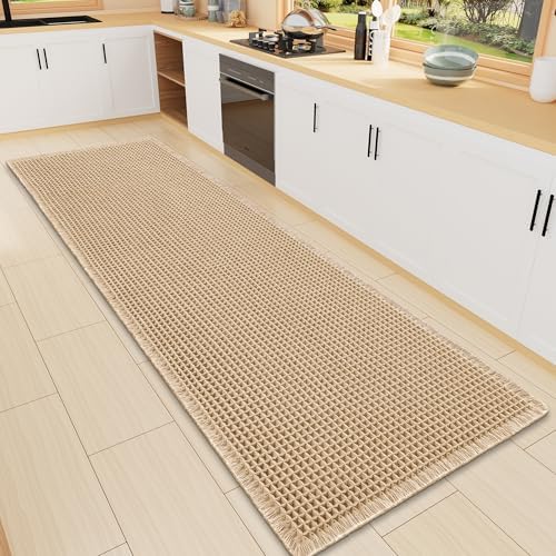 Smiry Waffle Bath Mat 60X16, Extra Soft Absorbent Bathroom Rugs, Brown by Smiry
