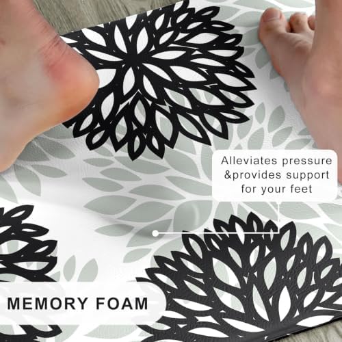 Kitchen Mats Set of 2 Cushioned Anti Fatigue Kitchen Rugs Non Slip Waterproof Runner Memory Foam Kitchen Floor Mat Comfort Standing Mat for Sink, Office, Laundry, Black Gray - Image 3