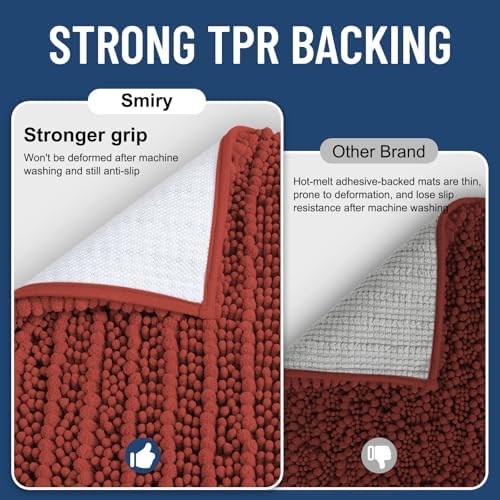 Smiry Bathroom Rugs 30X20, Extra Soft Rubber Backing Chenille Bath Mats - Image 4
