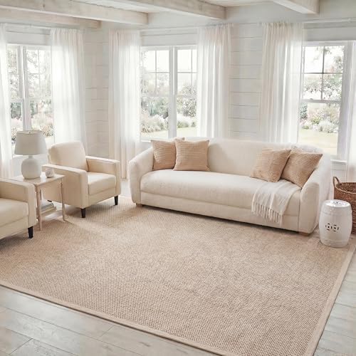 SAFAVIEH Natural Fiber Square Rug 3' Sisal Textured, Marble & Beige NF143C by Unknown