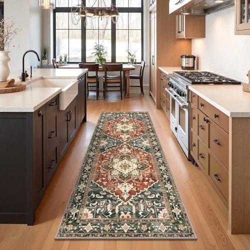 Yamaziot Washable Runner Rug, 3x8 Non-Slip Boho Vintage Hallway Kitchen Rug - Image 5