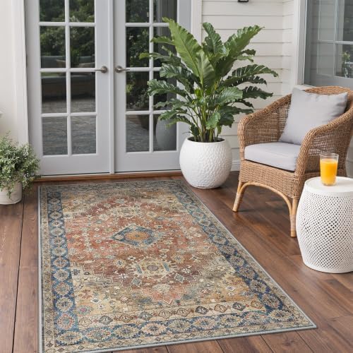 GENIMO Indoor Outdoor Rug, Washable for Patio and Deck, Dusty Blue, 3x5 - Image 3
