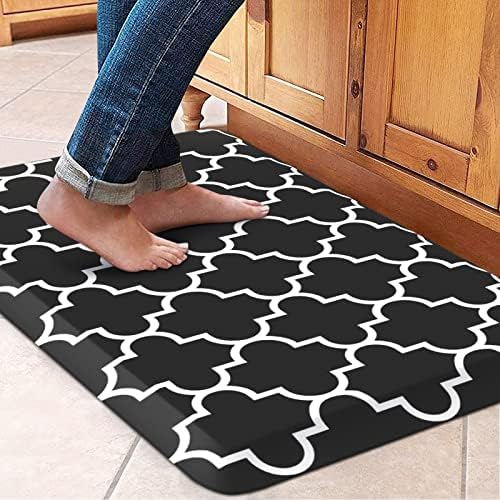 WISELIFE Anti Fatigue Mats for Kitchen Floor, 17.3" x 28", 4/5 Inch, Black by WiseLife