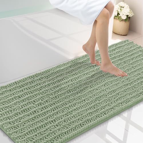 Smiry Bathroom Rugs 59X20, Extra Soft Rubber Backing Chenille Bath Mats by Smiry