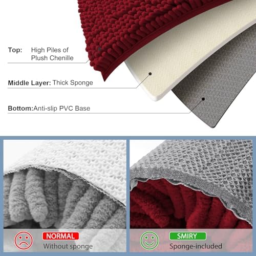 Smiry Toilet Rugs U-Shaped 24x20, Extra Soft Absorbent Contoured Bath Mat - Image 5