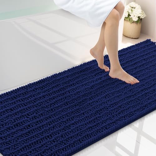 Smiry Bathroom Rugs 70X24, Extra Soft Rubber Backing Chenille Bath Mats by Smiry
