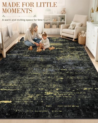 OLANLY 5x8 Washable Area Rug, Soft Non Slip Carpet for Bedroom Living Room - Image 4