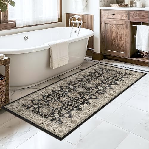 Black Entryway 2x4 Runner Rug: Runners for Kitchen Washable Non-Slip Soft - Image 3