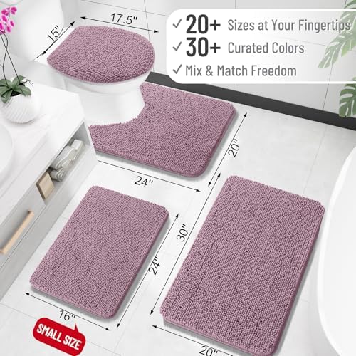 OLANLY Toilet Rugs U-Shaped 24x24, Soft Absorbent Chenille Contour Rugs - Image 2