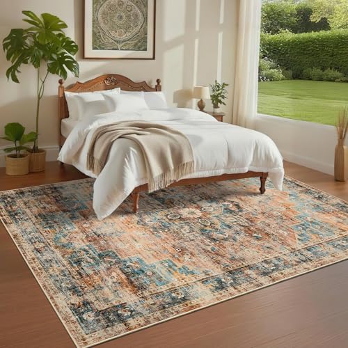 GarveeHome 6x9 Rugs for Living Room Washable Area Rug Green&Brown - Image 4