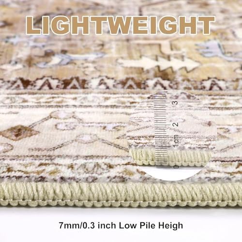 Yamaziot Washable Runner Rug, 2x12 Non-Slip Boho Hallway Kitchen Rug - Image 3