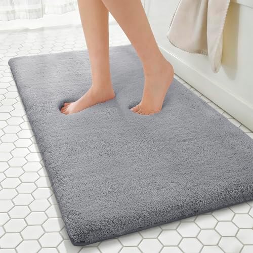 MINIDEAR Bathroom Rugs 60x20 Dark Gray - Thick Memory Foam Bath Mat, Ultra Soft & Plush Fluffy, Non-Slip, Quick Dry, Absorbent Washable Floor Microfiber Mat for Tub, Home Decor Accessories by MINIDEAR