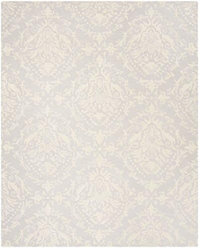 SAFAVIEH Blossom Collection 8' x 10' Light Grey/Ivory BLM107A Handmade Premium Wool Area Rug - Image 3