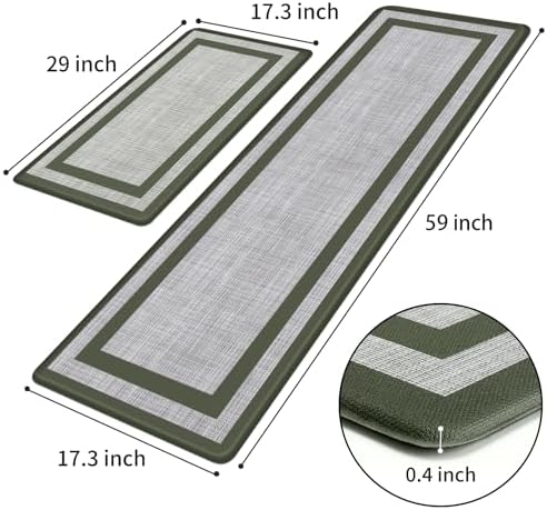 Mattitude Kitchen Mats Set of 2,Cushioned Anti-Fatigue Non-Skid Rug Sets - Image 2