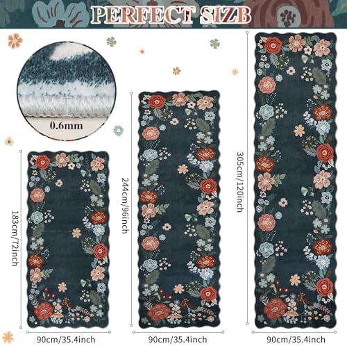 Washable Rug Runner, 3x8 Carpet Runners for Hallway, Ultra Soft Water Resisitant Floor Mat for for Living Room, Entryway, Bedroom, Bathroom, Water Resisitant and Easy to Clean, Dark Green - Image 2