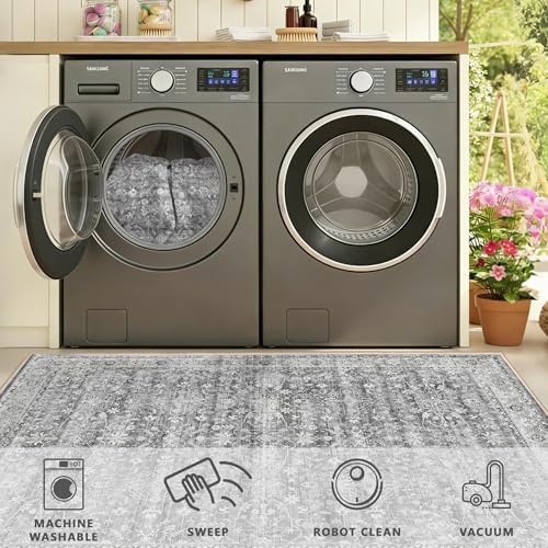 8x10 Area Rugs for Living Room Netural Washable Large Grey Rugs - Image 5