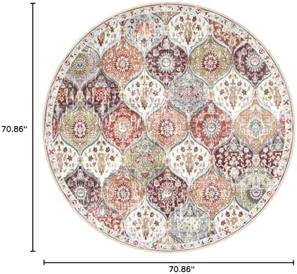 Lahome Moroccan Washable Round Area Rug, Soft Round Rugs 6ft Ultra-Thin - Image 2