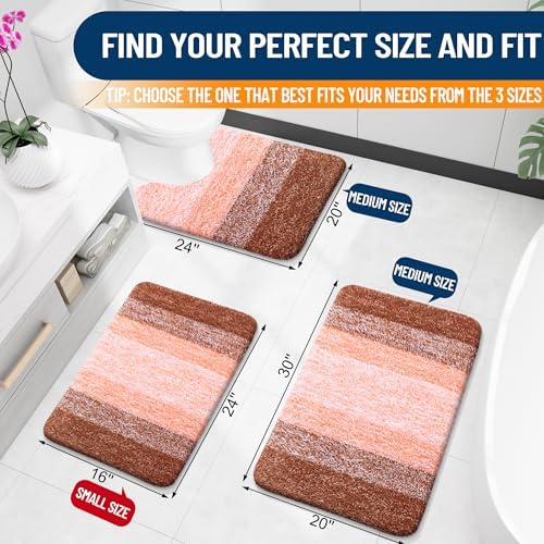 OLANLY Small Bathroom Rugs 24x16, Extra Soft Absorbent Microfiber Bath Rugs - Image 2