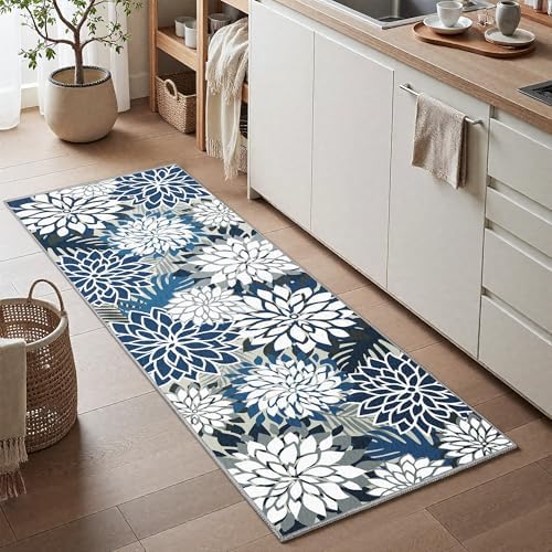 Outdoor Rug Waterproof, Washable Patio Runner Rug for Deck, 2x6, Blue - Image 2