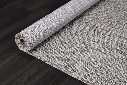 CAMILSON Outdoor Rug 8x10 Modern Area Rugs for Indoor and Outdoor Patios and Porches - Waterproof, Washable, Non-Shedding, Easy-to-Clean Outside Carpet (8 x 10, Solid - Silver Gray) - Image 7