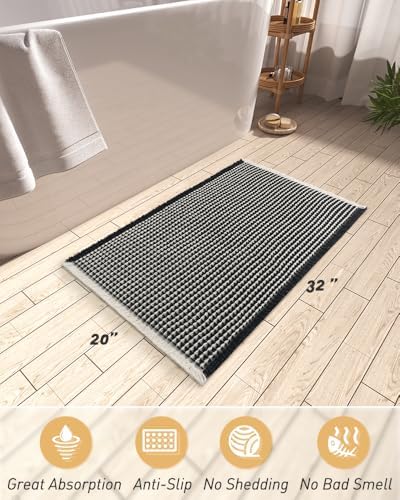 Upgraded Waffle Bath Mat Ultra Absorbent Non Slip Bathroom Mat, 20" x 32" - Image 2