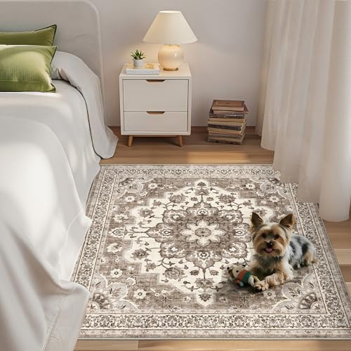 4x4 Washable Entry Rug: Area Rugs for Kitchen Bedroom Bedside Bathroom - Image 3