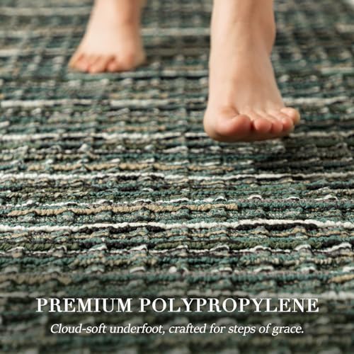 BSICPRO Kitchen Rugs Sets of 2, Non Slip Kitchen Mats for Floor, Green - Image 3