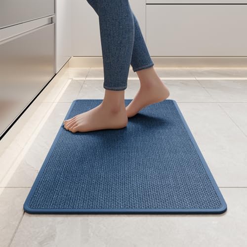 YDKGL Kitchen Rugs Kitchen Mats for Floor Non Slip Washable Blue 17"x30" by YDKGL