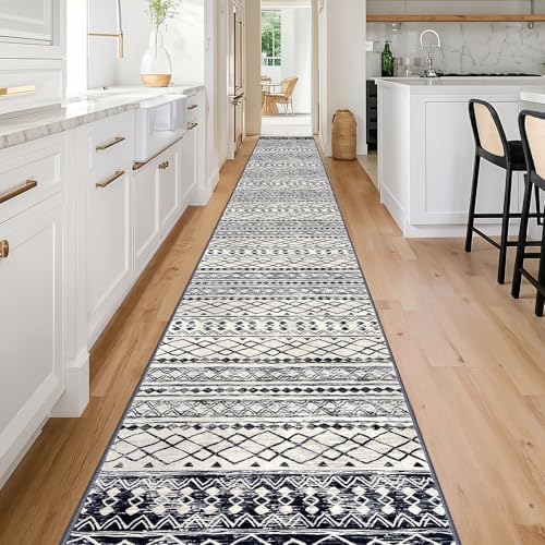 KUTA Extra Long Runners for Hallways 2.6x20ft Washable Black Boho Runners - Image 2