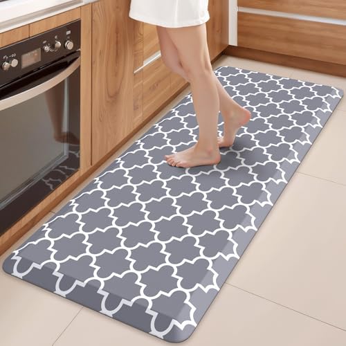 WISELIFE Anti Fatigue Mats for Kitchen Floor, 22" x 54", 4/5 Inch, Grey by WiseLife