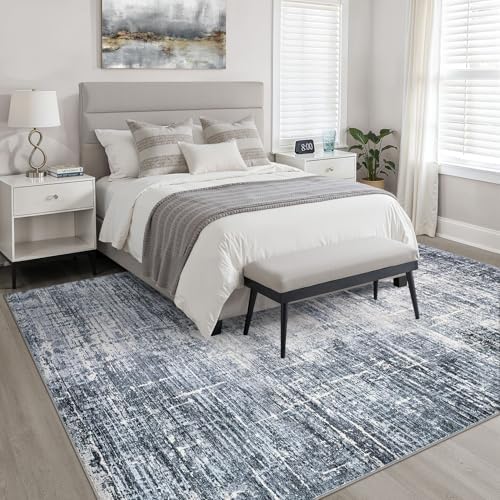 LOONGRUG 6x9 Area Rug Washable Neutral Moder Living Roomn Rug Navy Blue - Image 4