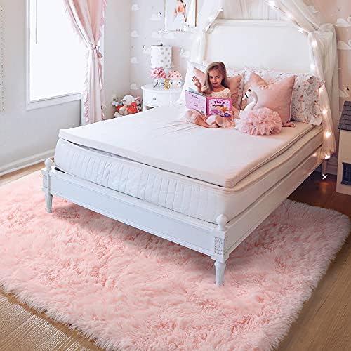 Fluffy Shaggy Home Decor Decorate Decorative Area Rugs Decoration Carpet for Bedroom livingroom playroom Nursery Rug Little Baby Girl boy Kids Room Teen Teenage College Dorm Toddler Infant - Image 3