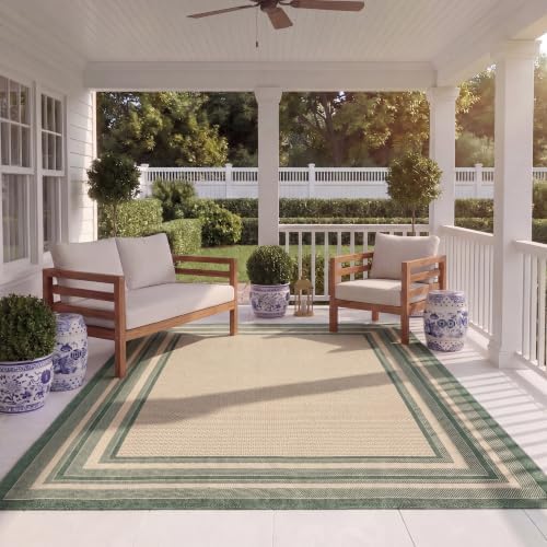 SAFAVIEH Courtyard Area Rug 8x10, Large Beige & Dark Green CY8475-32212 by Unknown