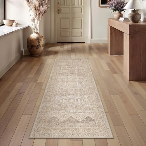 HUGEAR 2x6 Runner Rugs Retro Beige Washable Rug - Image 2