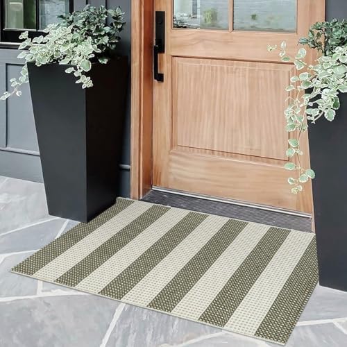 OJIA Front Door Mat 24"x36" Outdoor Doormat Striped Porch Rugs Fall Decor - Image 2