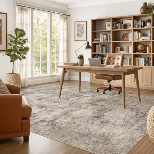 Nakagishi Boho 6x9 Area Rug Living Room Rugs Machine Washable Brown Grey - Image 5