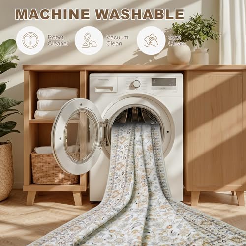 10x12 Area Rugs Living Room: Washable Boho Rug for Bedroom Beige - Image 6