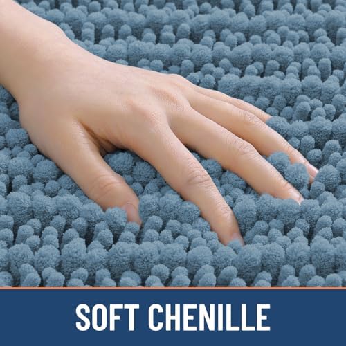 Smiry Bathroom Rugs 44X24, Extra Soft Rubber Backing Chenille Bath Mats - Image 4