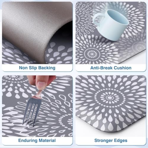 LuxStep Kitchen Mats for Floor,0.47 inch Thicker Cushioned Rug Anti-Fatigue Mats for Kitchen Decor Accessories,Waterproof Non-Slip Mats and Rugs Set for Office,Laundry 17.3"×29"+17.3"×47",Grey - Image 5