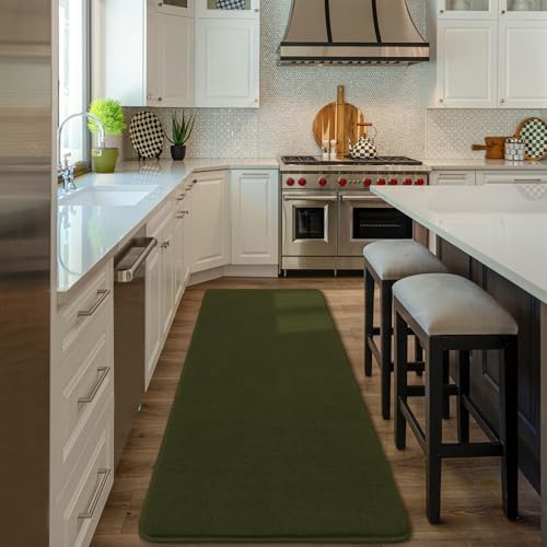 Amearea Modern Soft Hallway Runner Rug, 2x6 Olive Green Washable Runner Rug - Image 5