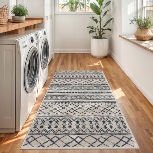 KUTA Boho 3x5 Rug for Entryway Washable Area Rug Light Brown Black - Image 4