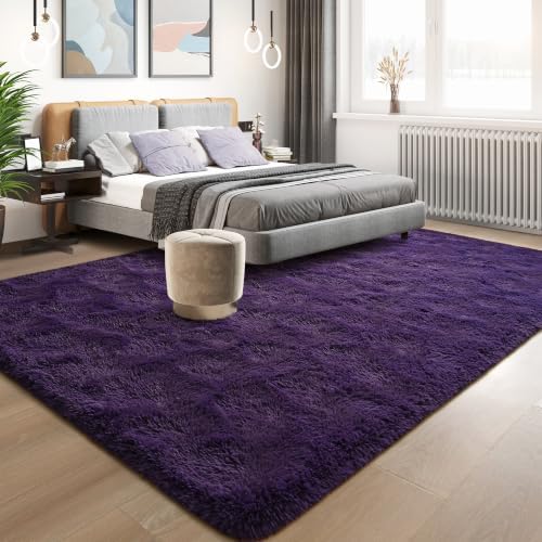 Tepook 6x9 Area Rugs for Living Room, Soft Fluffy Purple Rug for Bedroom - Image 2