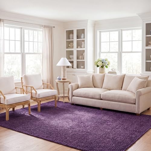 SAFAVIEH Natural Fiber Area Rug 8x10, Jute Knotted Large Purple NF447B by Unknown