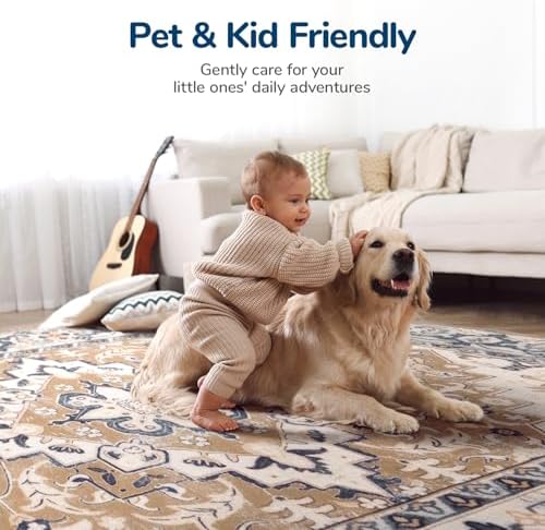 Lessymo 3 x 5 Area Rugs for Living Room, Washable Boho Carpets Brown Beige - Image 7